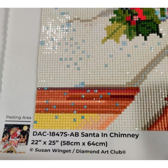 DAC Diamond Art Club Santa In Chimney by Susan Winget Complete Reindeers 22x25" - Picture 7 of 7